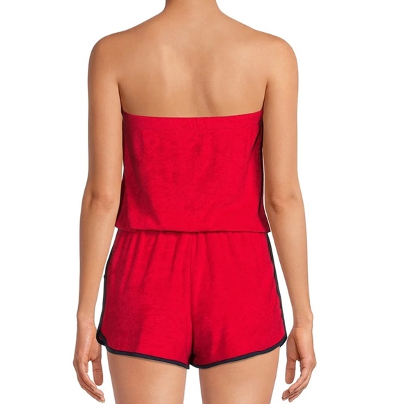 Terry Romper in Brilliant Red & Navy from No Boundaries Juniors’ XL (15-17) - Picture 2 of 13
